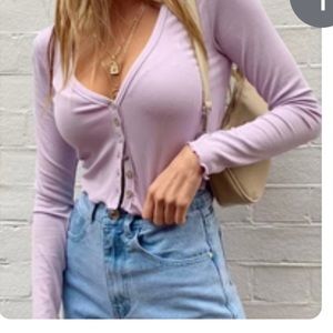 Lilac long sleeve button up.